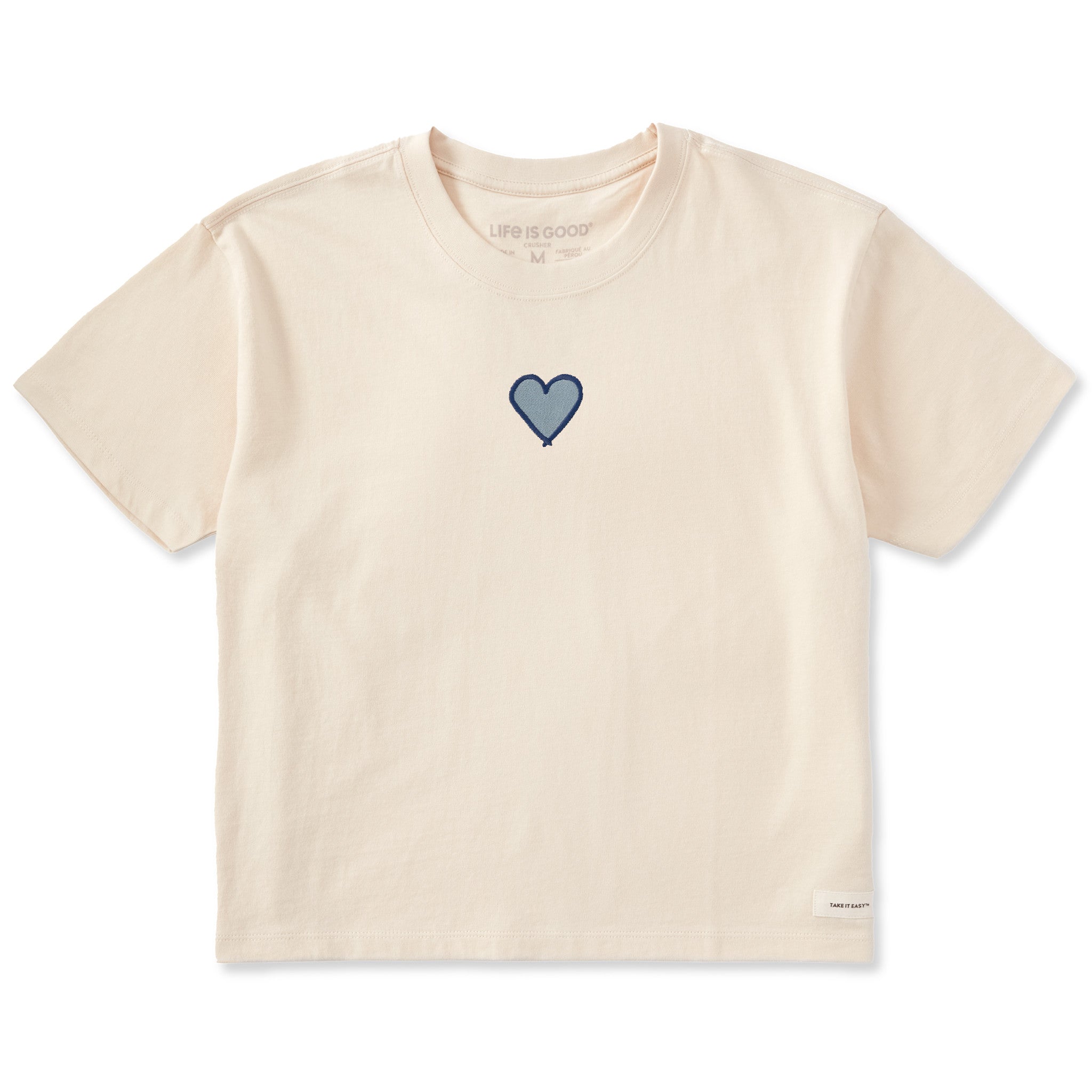 Embroidered Heart Boxy Tee